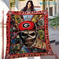 Georgia Bulldogs Blanket Iron Maiden Skull GA Football Gift