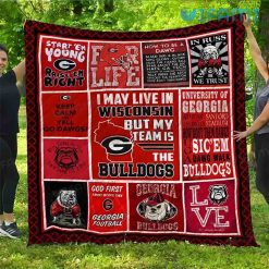 Georgia Bulldogs Blanket Live In Wisconsin But My Team Is The Bulldogs Gift
