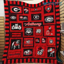 Georgia Bulldogs Blanket Logo Mascot Custom Name GA Football Gift