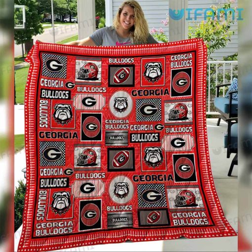 Georgia Bulldogs Blanket Logo Mascot GA Football Gift