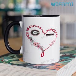Georgia Bulldogs Coffee Mug Heart Butterfly UGA Gift Two Tone Coffee Mug