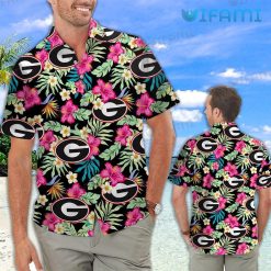 Georgia Bulldogs Hawaiian Shirt Hibiscus GA Football Present Men Model