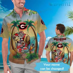 Georgia Bulldogs Hawaiian Shirt Mascot Custom Name GA Football Present