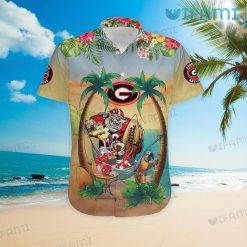 Georgia Bulldogs Hawaiian Shirt Mascot Custom Name GA Football Present Front