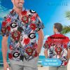 Georgia Bulldogs Hawaiian Shirt Mascot Tropical Plants GA Football Gift