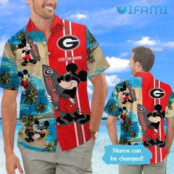Georgia Bulldogs Hawaiian Shirt Mickey Custom Name GA Football Present