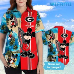 Georgia Bulldogs Hawaiian Shirt Mickey Custom Name GA Football Present Model