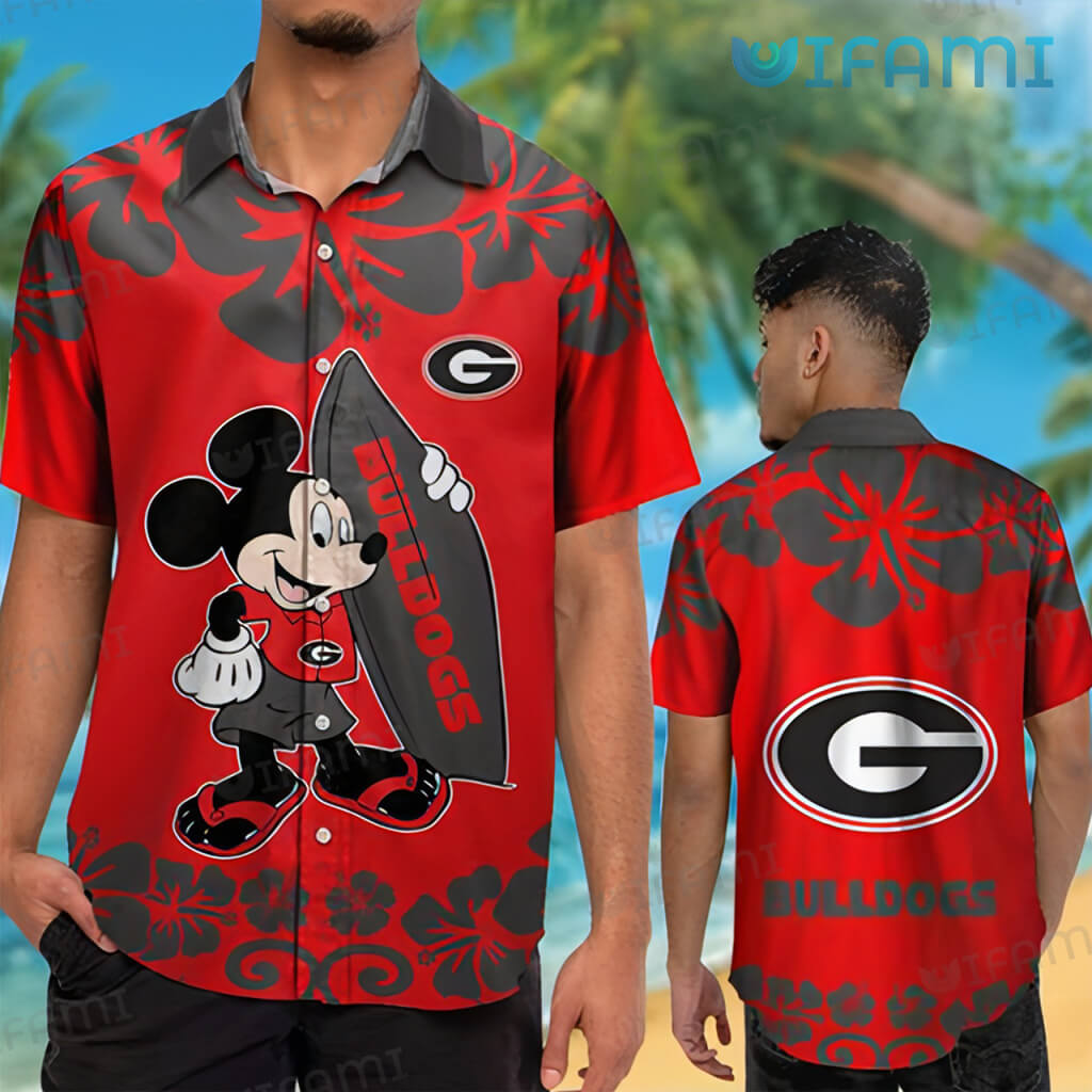 Adorable Georgia Bulldogs Mickey Surfing Hawaiian Shirt GA Football Gift