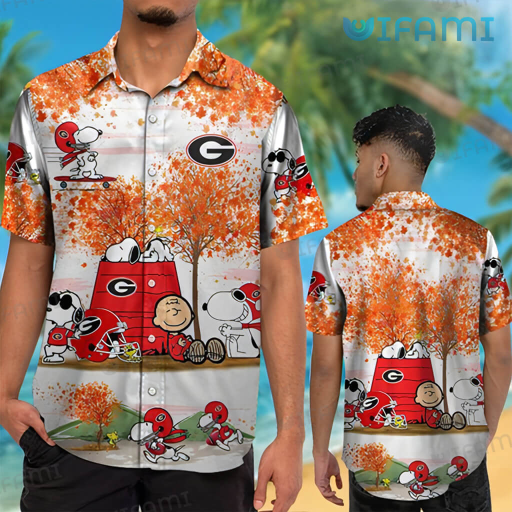 Perfect Georgia Bulldogs  Snoopy Charlie Brown Hawaiian Shirt GA Football Gift