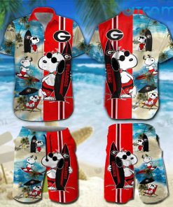 Georgia Bulldogs Hawaiian Shirt Snoopy Surfing Custom Name GA Football Gift