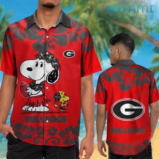 Georgia Bulldogs Hawaiian Shirt Snoopy Woodstock GA Football Gift
