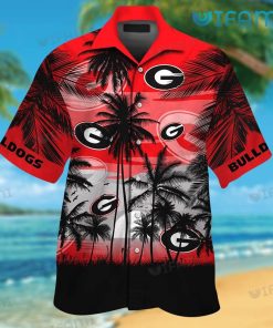 Georgia Bulldogs Hawaiian Shirt Sunset Coconut Tree GA Football Present