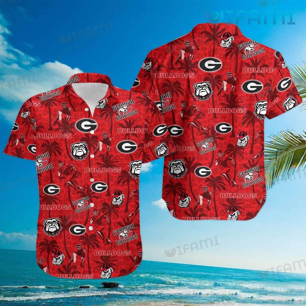 Red Georgia Bulldogs Tropical Coconut GA Football Hawaiian Shirt Gift