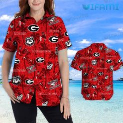 Georgia Bulldogs Hawaiian Shirt Tropical Coconut GA Football Present Model