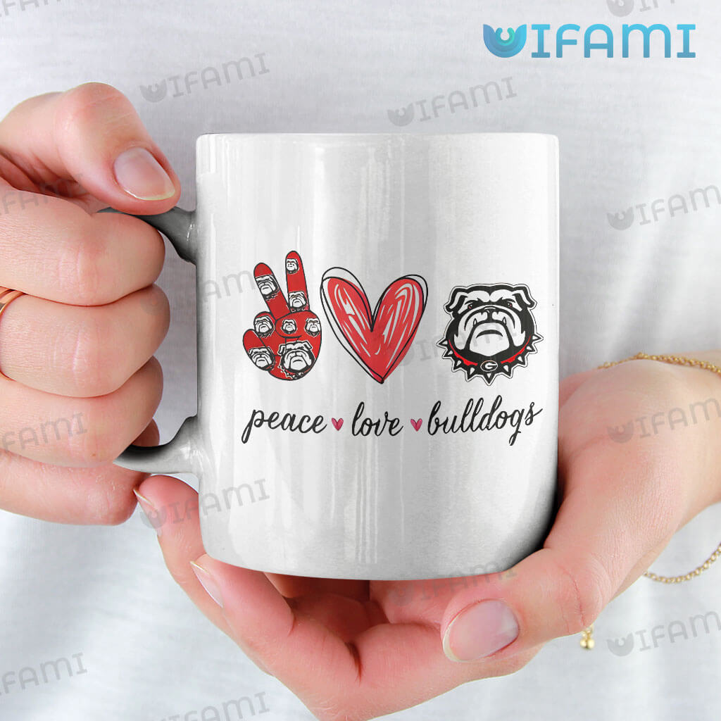 Cute Georgia Bulldogs Peace Love Bulldogs Mug UGA Gift