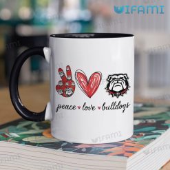 Georgia Bulldogs Mug Peace Love Bulldogs UGA Gift Two Tone Coffee Mug