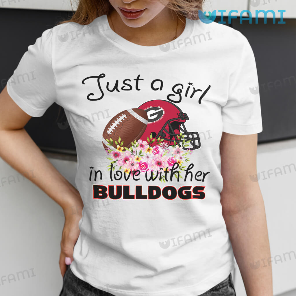 Funny Georgia Bulldog Just A Girl In Love With Hers Shirt  Bulldogs Gift