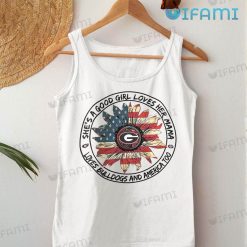 Georgia Bulldogs Shirt She Is A Good Girl Loves Her Mama Loves Bulldogs And America Too Tank Top