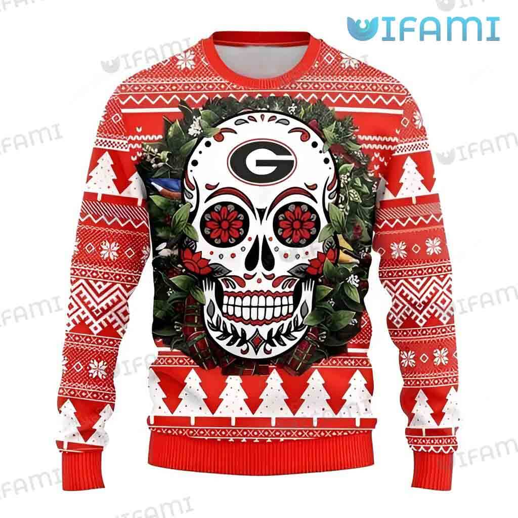 Georgia Bulldogs Ugly Christmas Sweater Skull Georgia Bulldogs Gift