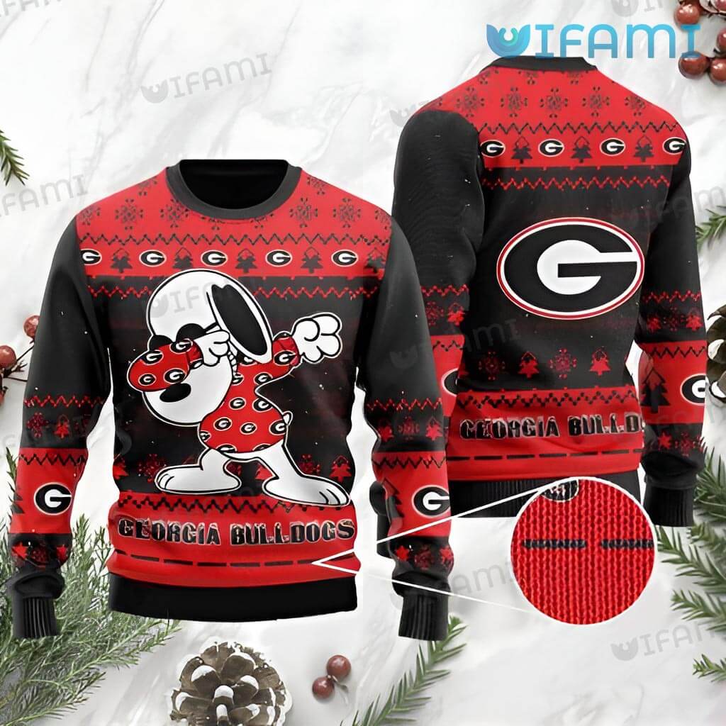 Cool Georgia Bulldogs Ugly Christmas Snoopy Sweater Georgia Bulldogs Gift
