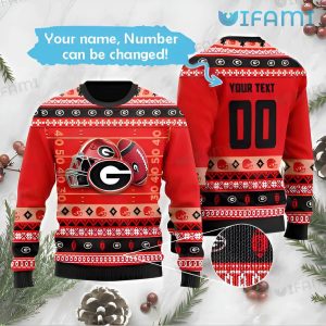 Georgia Bulldogs Ugly Sweater Personalized Christmas GA Football Gift