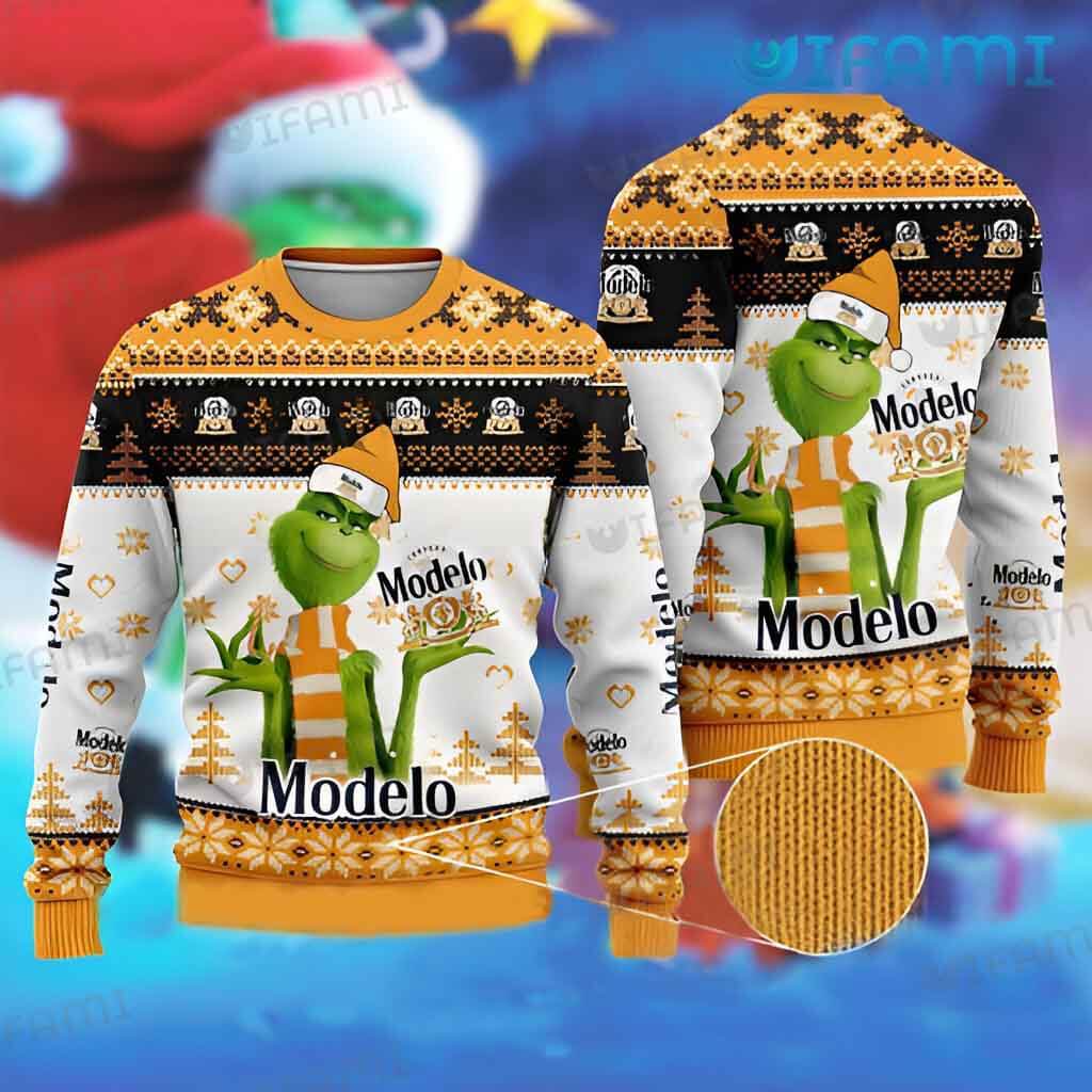 Grinch Modelo Ugly Christmas Sweater Beer Lovers Gift