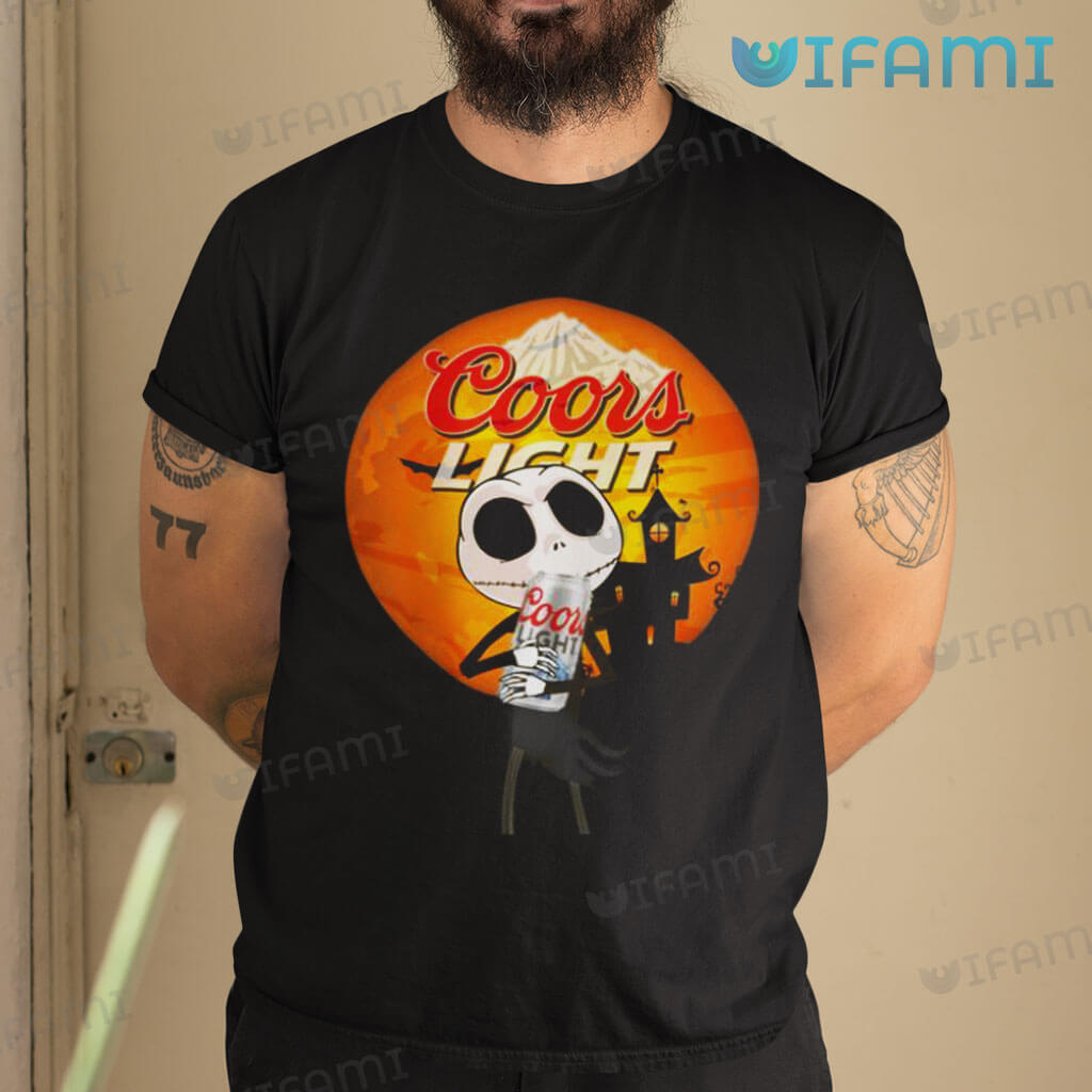 Funny Jack Skellington Hugs Coors Light Can Shirt Beer Can Lovers Gift