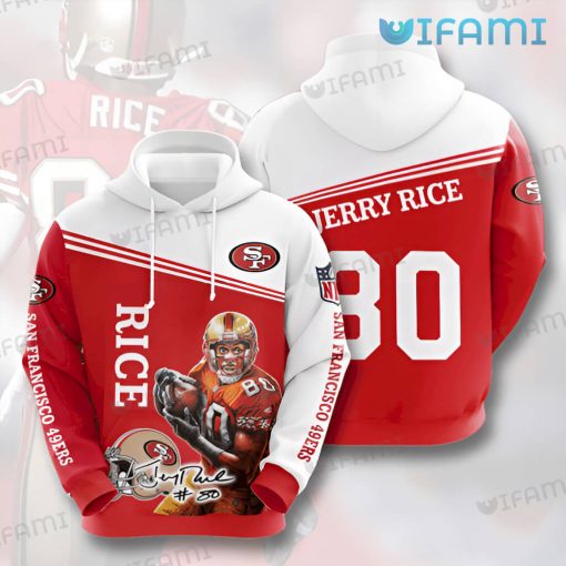 Jerry Rice Hoodie 3D Signature 80 San Francisco 49ers Gift