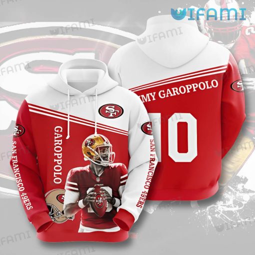 Jimmy Garoppolo Hoodie 3D White And Red San Francisco 49ers Gift