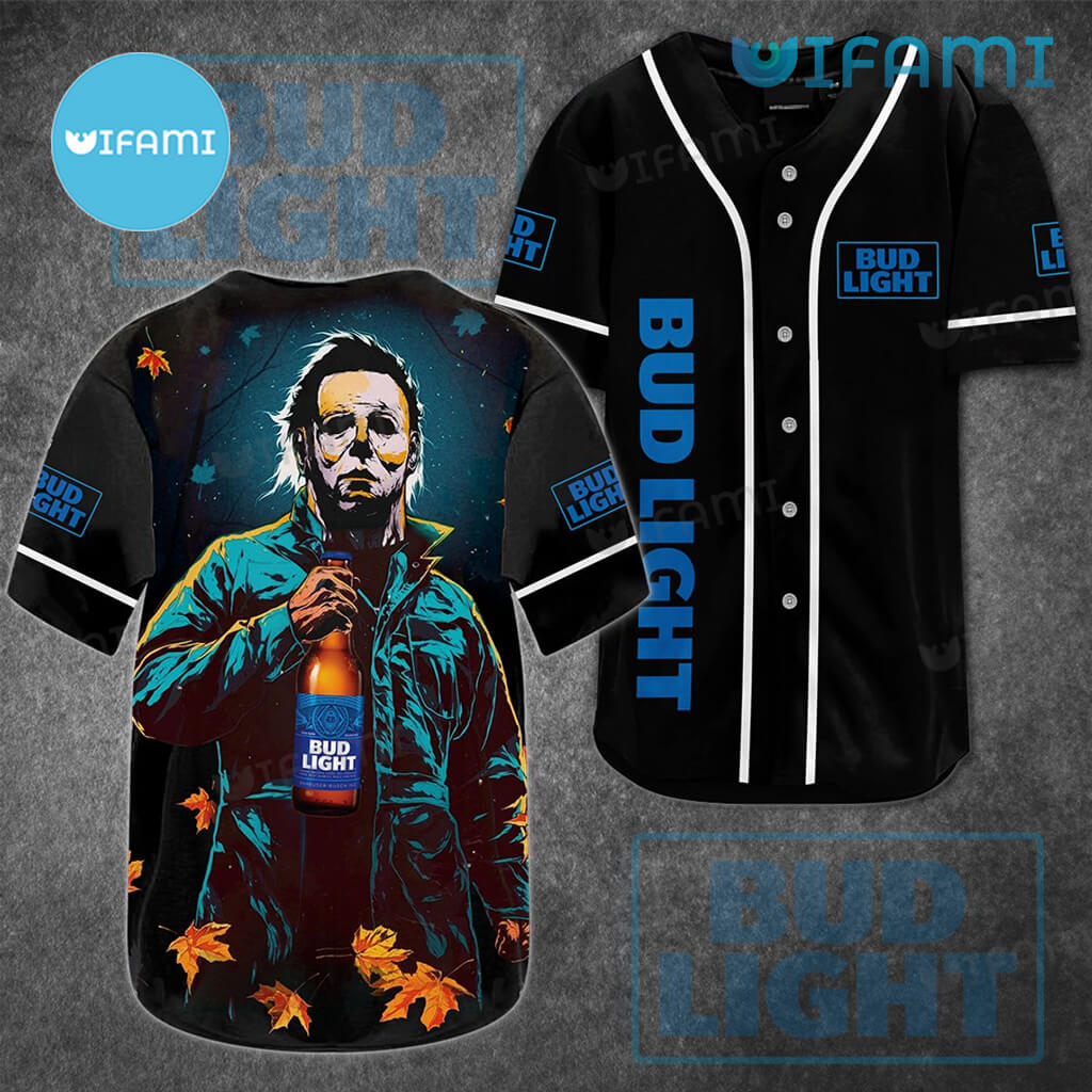 Perfect Michael Myers Bud Light Baseball Jersey Gift For Beer Lovers