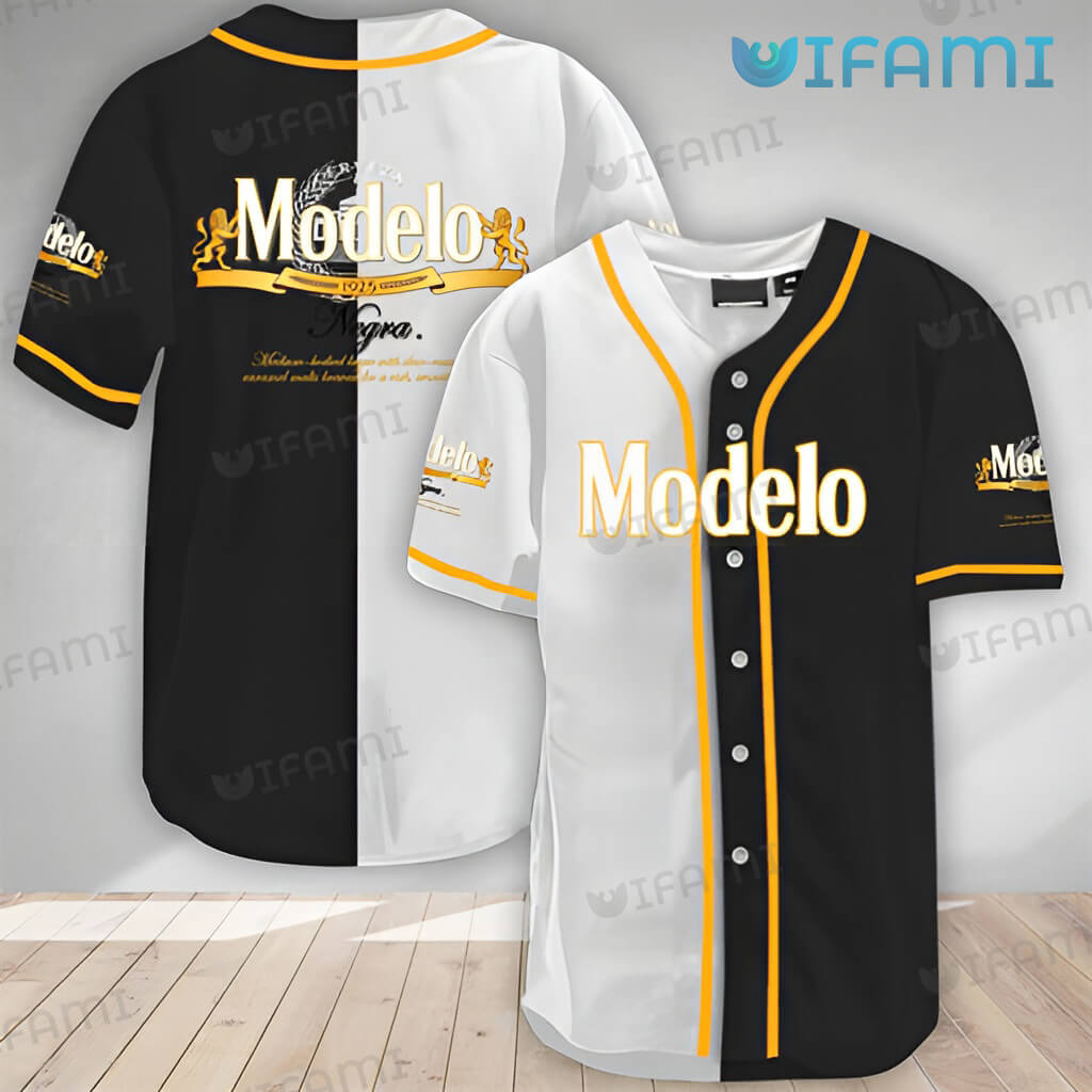 Great Modelo White And Black Baseball Jersey  Beer Lovers Gift