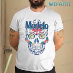 Modelo Beer Shirt Floral Skull Beer Lovers Gift
