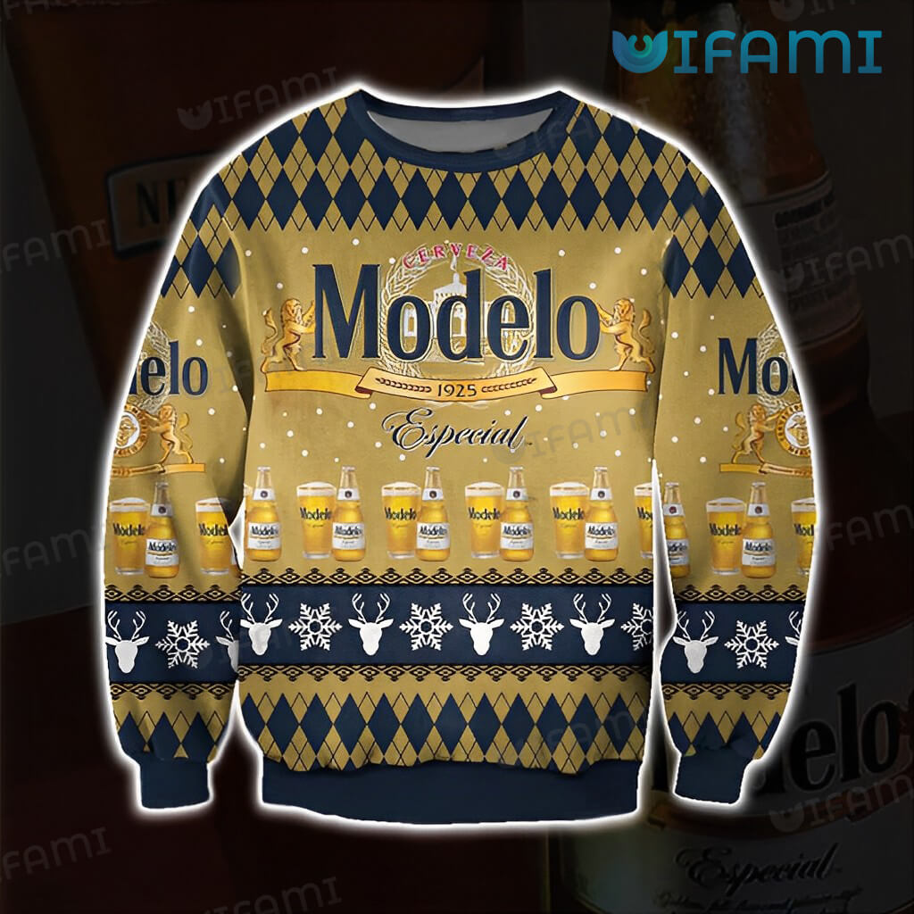 Cool Modelo Christmas Beer Glass Bottle Sweater Gift For Beer Lovers