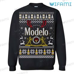 Modelo Christmas Sweater Classic Gift For Beer Lovers Black