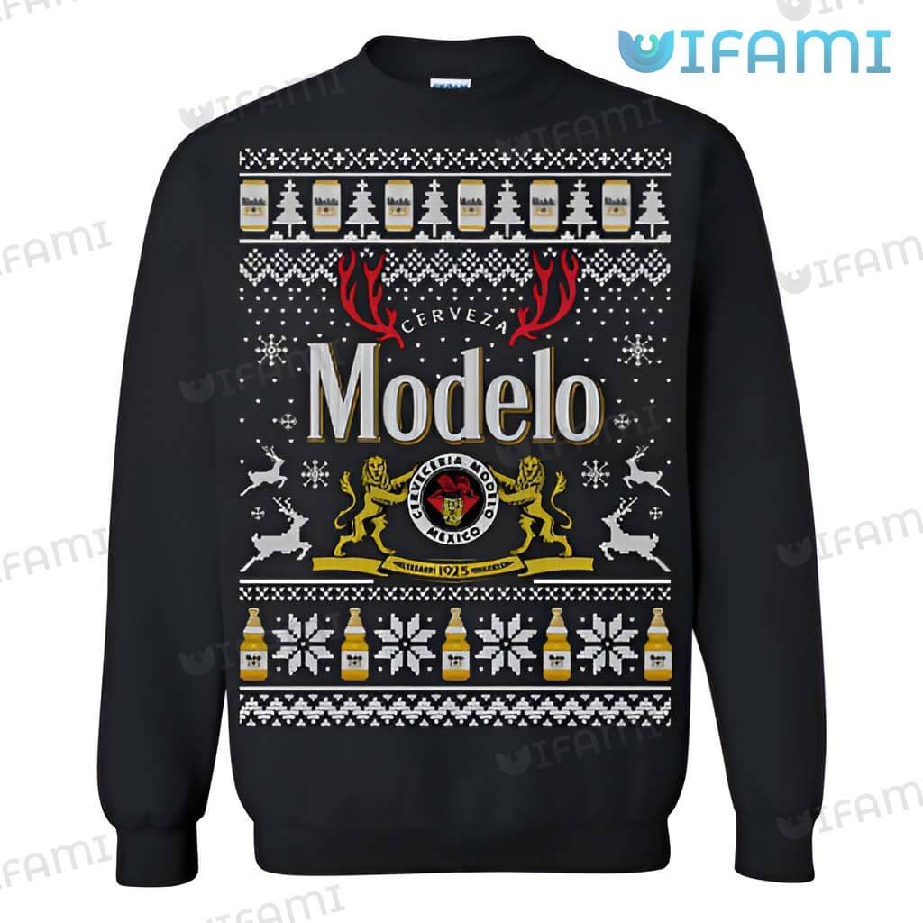 Black Modelo Classic Christmas Sweater Gift For Beer Lovers