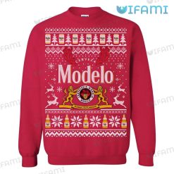 Modelo Christmas Sweater Classic Gift For Beer Lovers Red Style