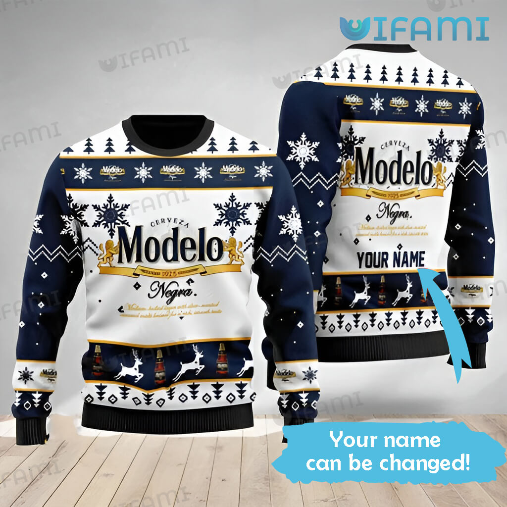 Modelo Christmas Sweater Personalized Beer Lovers Gift