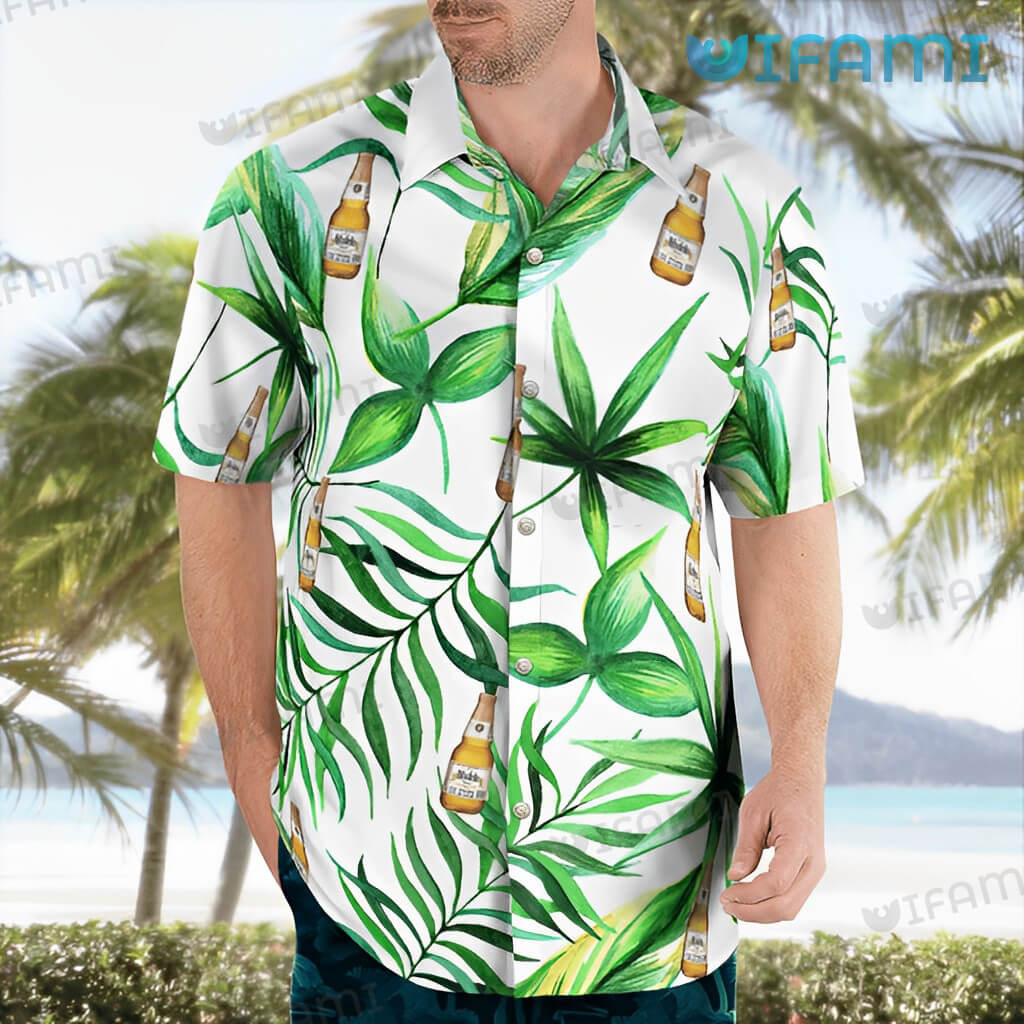 Modelo Palm Leaves Hawaiian Shirt Beer Lovers Gift