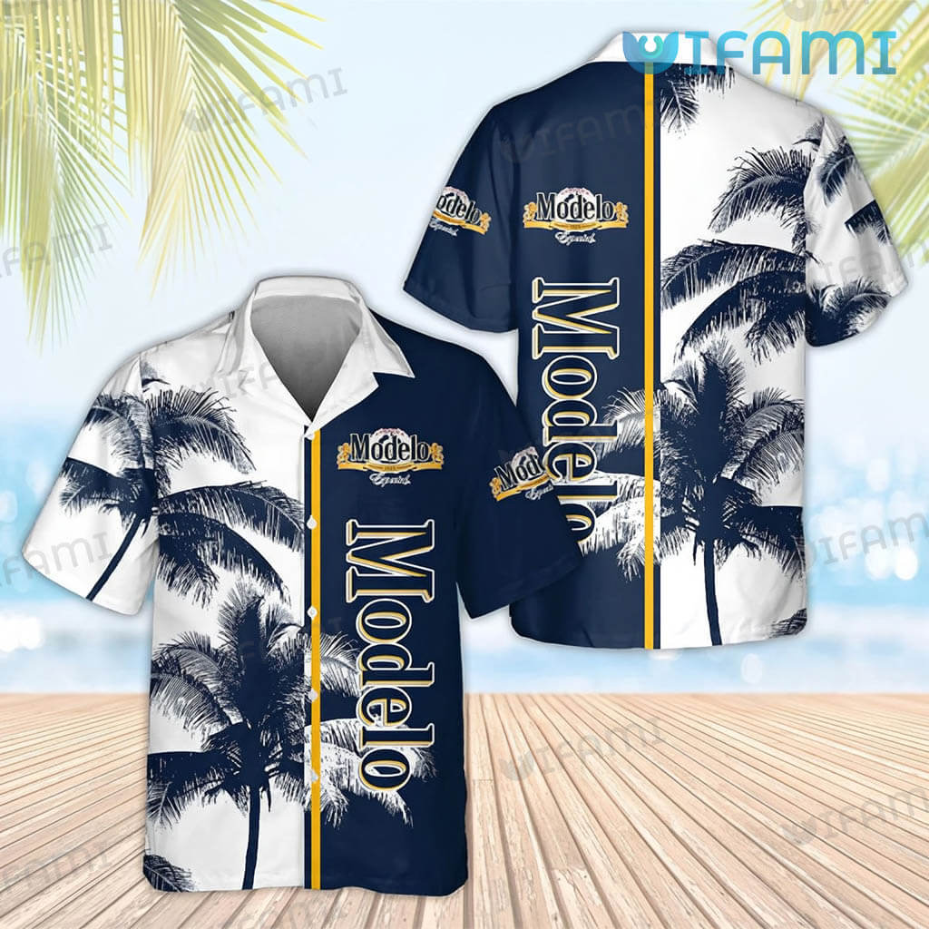 Cool Modelo Palm Tree Hawaiian Shirt Beer Lovers Gift