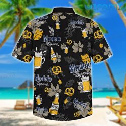 Modelo Hawaiian Shirt Tropical Leaves Glass Present For Beer Lovers Back