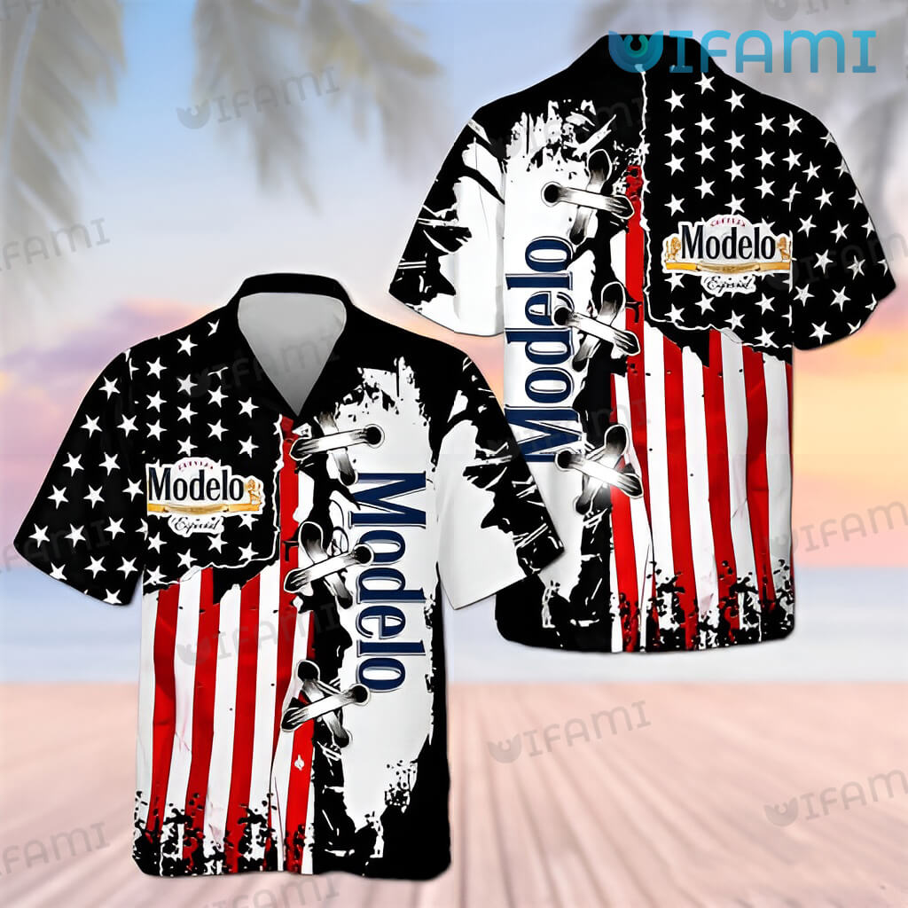 Classic Modelo USA Flag Hawaiian Shirt Beer Lovers Gift