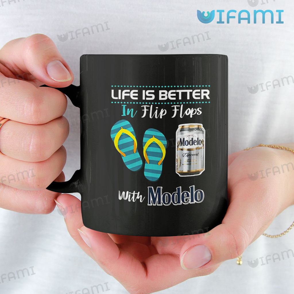 Original Modelo Life Is Better In Flip Flops With Modelo Mug Beer Lovers Gift