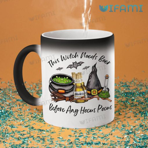Modelo Mug This Witch Needs Beer Before Any Hocus Pocus Gift