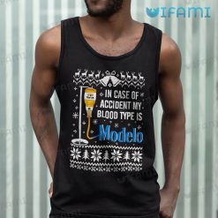 Modelo Shirt My Blood Type Is Modelo Xmas Tank Top For Beer Lovers