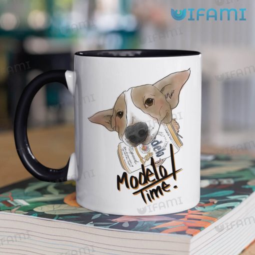 Modelo Time Mug Dog Holding Beer Can Gift For Beer Lovers