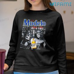 Modelo Time Shirt Skeleton With Girl Beer Lovers Sweatshirt