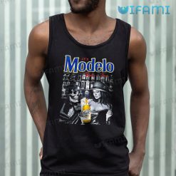 Modelo Time Shirt Skeleton With Girl Beer Lovers Tank Top