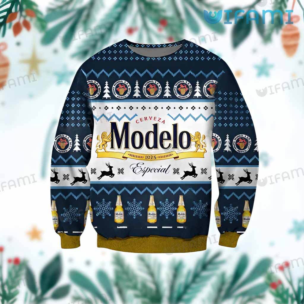 Pefect Modelo Ugly Christmas  Especial 1925 Sweater Beer Lovers Gift