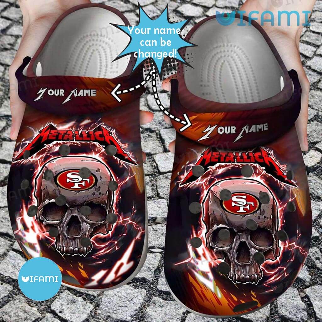 Scary Personalized 49ers  Metallica Skull Crocs San Francisco 49ers Gift
