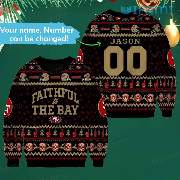 Personalized 49ers Ugly Sweater Faithful To The Bay San Francisco 49ers Gift